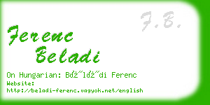 ferenc beladi business card